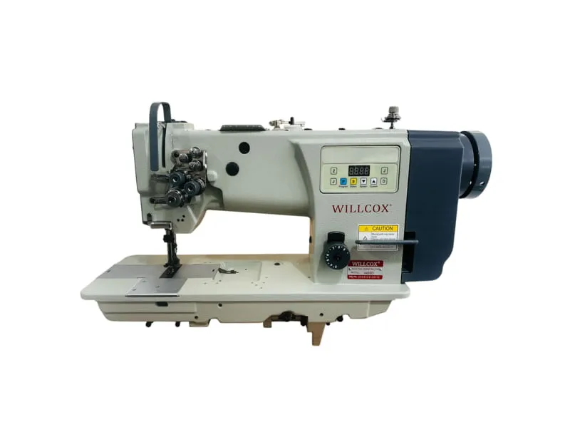 Máquina plana dos agujas triple transporte mecatrónica WILLCOX W-20606